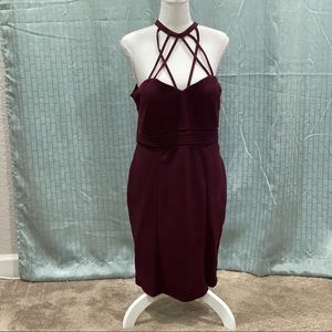 Iris wine colored bodycon dress
